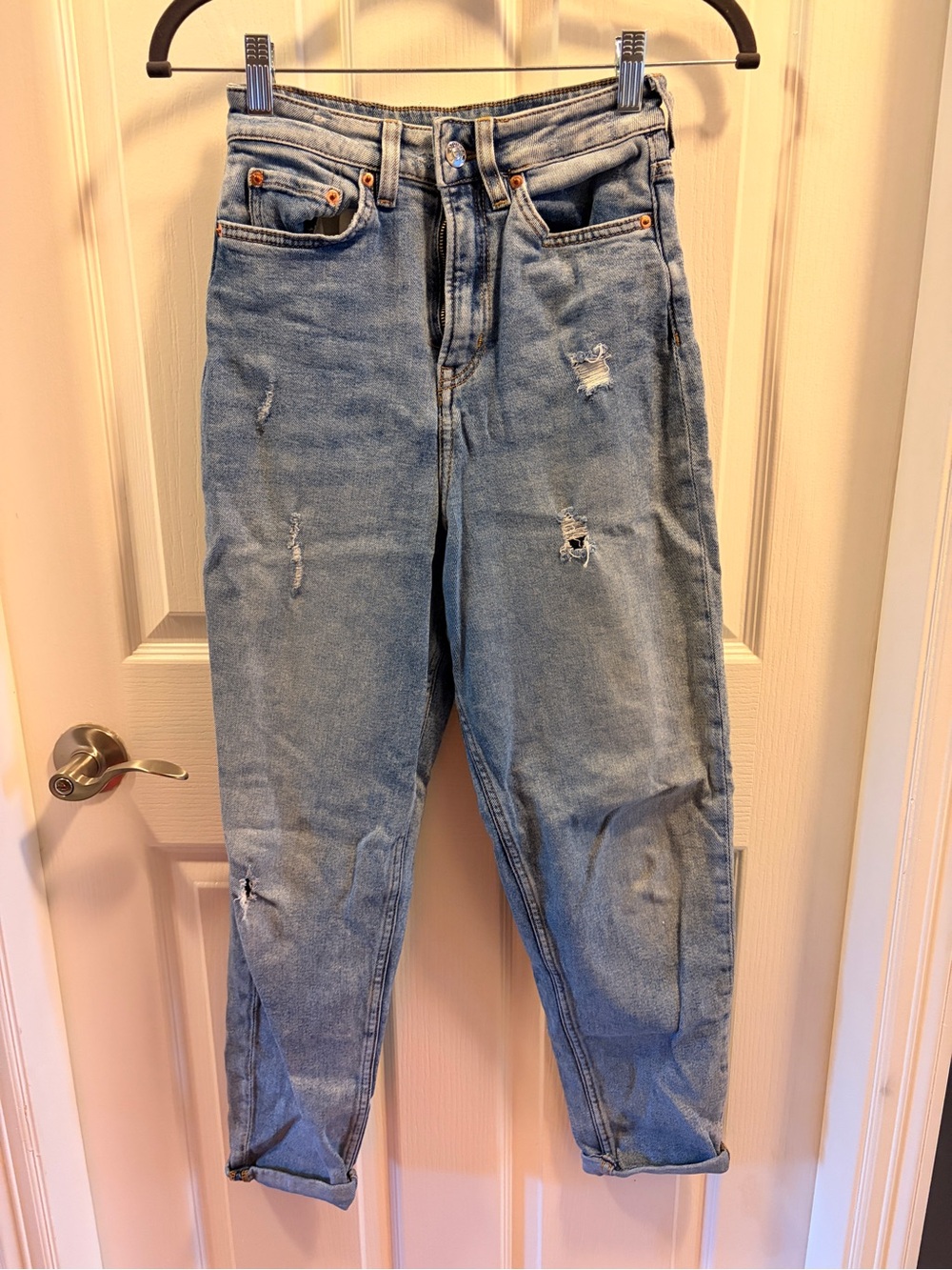 H&M Light Blue Distressed Boyfriend Jeans